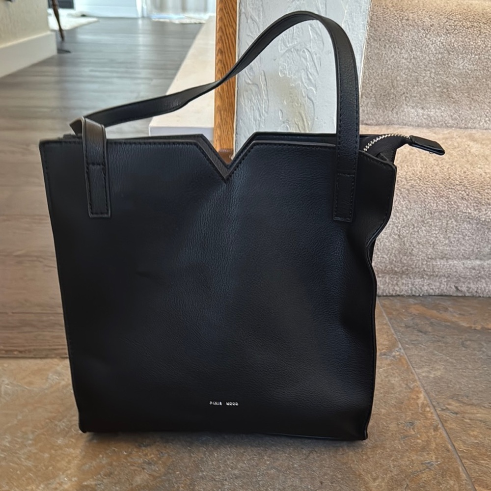 Black Leather Tote Bag